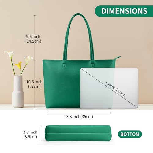 Image of KALIDI Tote Bag Zipper Shoulder Bag Faux Leather Purses Satchel for Women Casual Handbag Work Dating College