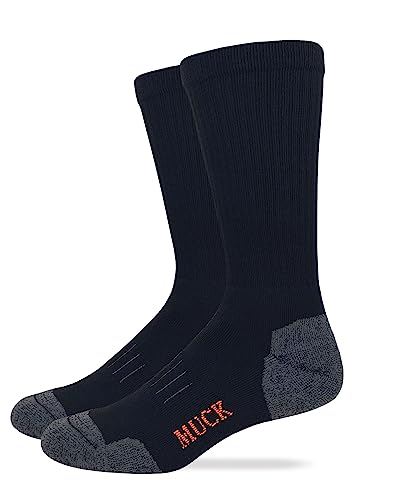 MUCK Boot Unisex Black Ultra-Dri Crew Sock 2 Pack LARGE