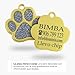 ibera gifts - Hundemarke mit Gravur - Personalisierte Hundemarke in Pfotenform für kleine und mittelgroße Haustiere - Hochwertiges legiertes Metall - Hundemarke personalisiert