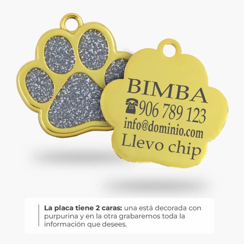 ibera gifts - Hundemarke mit Gravur - Personalisierte Hundemarke in Pfotenform für kleine und mittelgroße Haustiere - Hochwertiges legiertes Metall - Hundemarke personalisiert