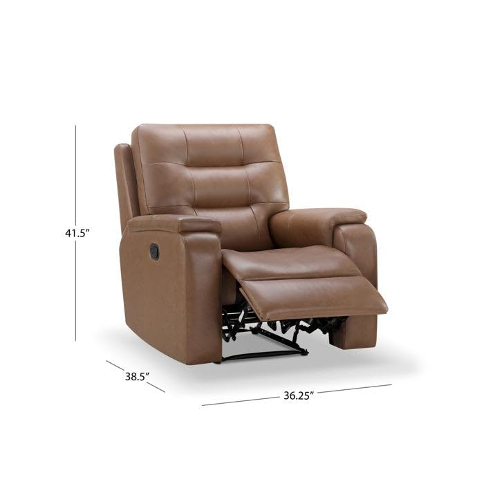 Image of Torque - Charlie 1 Seater Leatherette Manual Recliner (Brown) | Recliner Chair for Living Room, Bedroom, Office | 1 Year Warranty