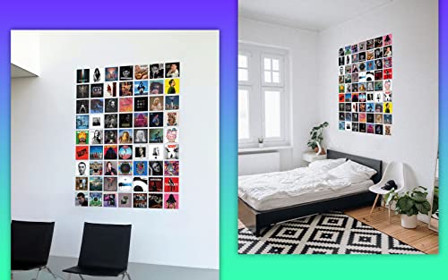 Image of CodersParadise Music Wall Collage Kit - 70PCS 4x4 Inch Aesthetic Album Cover Posters for Bedroom, Living Room, Office & Studio Decor