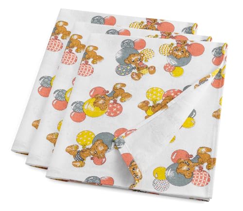 Image of PILL THING Baby Hospital Receiving Swaddle Blankets for Newborn Babies,Original Bears and Balloons Design Breathable 100% Cotton, Durable Hospital Quality, Generous Size (Bears & Balloons, 3 Pack)