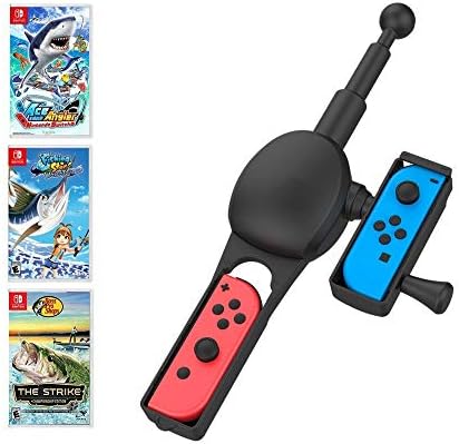 [New Upgrade] FunMax Fishing Rod Hand Grip for Nintendo Switch Joy-con Compatible with Fishing Star World Tour, Legendary Fishing, Bass Pro Shops: The Strike Championship Edition