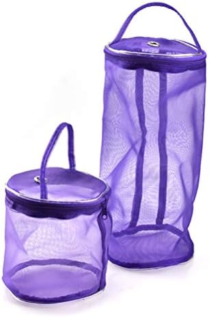 EXCEART Mesh Knitting Bag Yarn Storage Basket Organizer for Crochet Hooks Needles Wool Holder Organizer Bag