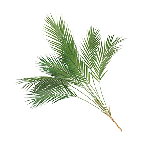 Garneck Plantas de palmeiras artificiais, folhas, 5 galhos, falsos, grandes tropicais, folhas de pal