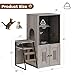 Cat Litter Box Furniture Enclosure with Hammock and Scratching Posts, Magnetic Door Cat Toilet, Wooden Dual Hidden Litter Box with Multi-Level Platform & Ladder Perch, All-in-One Indoor