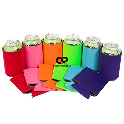 QualityPerfection Blank Can Cooler Sleeves - Beer,Soda,Drink Coolies Sleeves | Soft,Insulated,Collapsible Coolers |