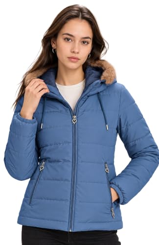 Image of SANE ORIGINALS Winter Jacket for Women with Detatchable Hoodie Cap || Lightweight Full Zipper Regular Fit Warm Jacket for Ladies