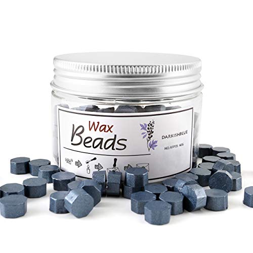 Darkishblue Sealing Wax Beads, Yoption 210 Pieces Octagon Wax Seal Beads With Candles And Melting Spoon For Wax Seal Stamp #TOP1