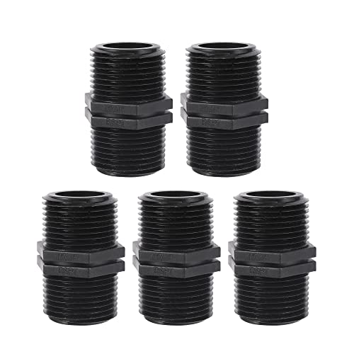 FOGWOWO 5 Stück 1 x 1 BSP Außengewinde Schlauchanschluss Kupplungen Verbinder Gleicher Adapter Bewässerung Schlauchverbinder für Garten Schlauchsysteme