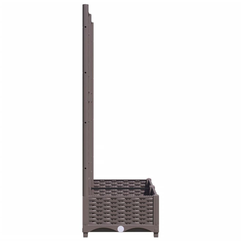 Brązowa doniczka na rośliny ze kratką 80 x 40 x 121,5 cm PP Garden Container for Flowers Herbs Sukulents Balcony Patio Yard Outdoor Use