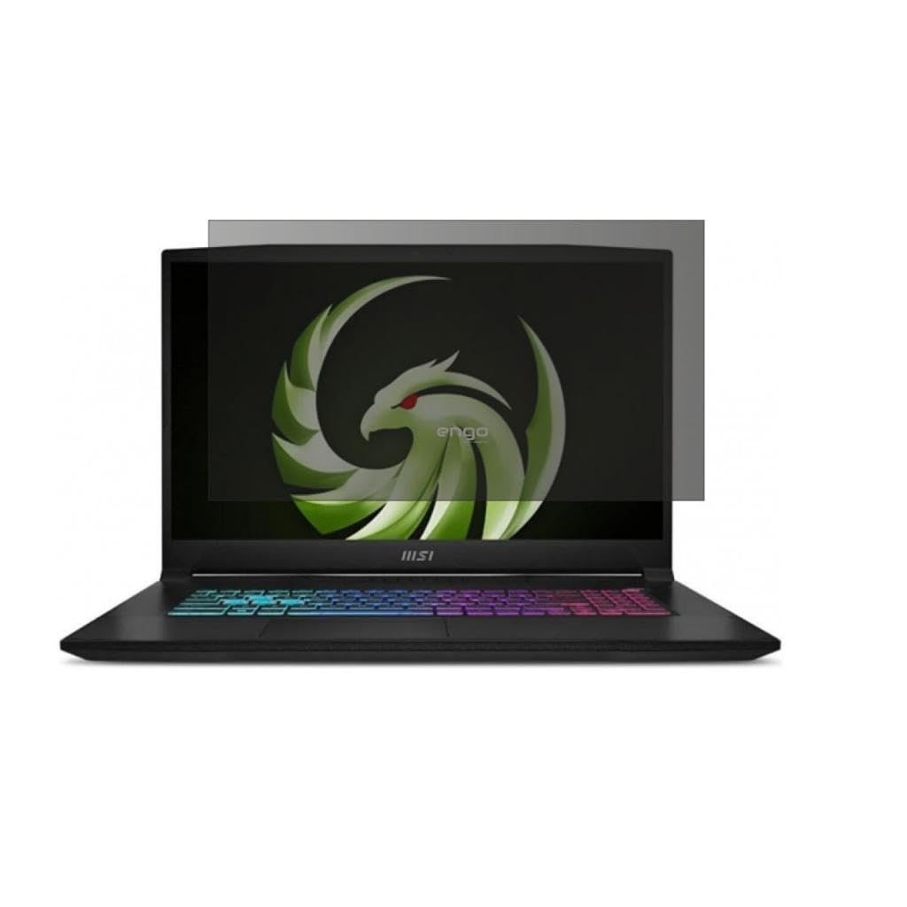 Engo Msi Bravo 17 D7VF 17.3 İnç İle Uyumlu Hayalet Ekran Koruyucu Notebook, Yandan Görünmeyen Anti-Spy Gizlilik (Privacy) Laptop Koruması, 9H Temperli Nano Kırılmaz Esnek Cam, Parlama Önleyici