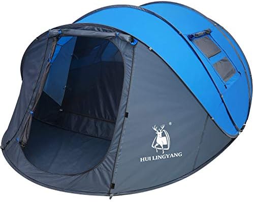 6 Person Easy Pop Up Tent,12.5’X8.5’X53.5'',Automatic Setup,Waterproof, Double Layer,Instant Family Tents for Camping,Hiking & Traveling,Blue