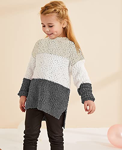 Gamisote Girl's Stripe Color Block Sweater Sherpa Fleece Chunky Side Slit Jumper Tops Coat #TOP2