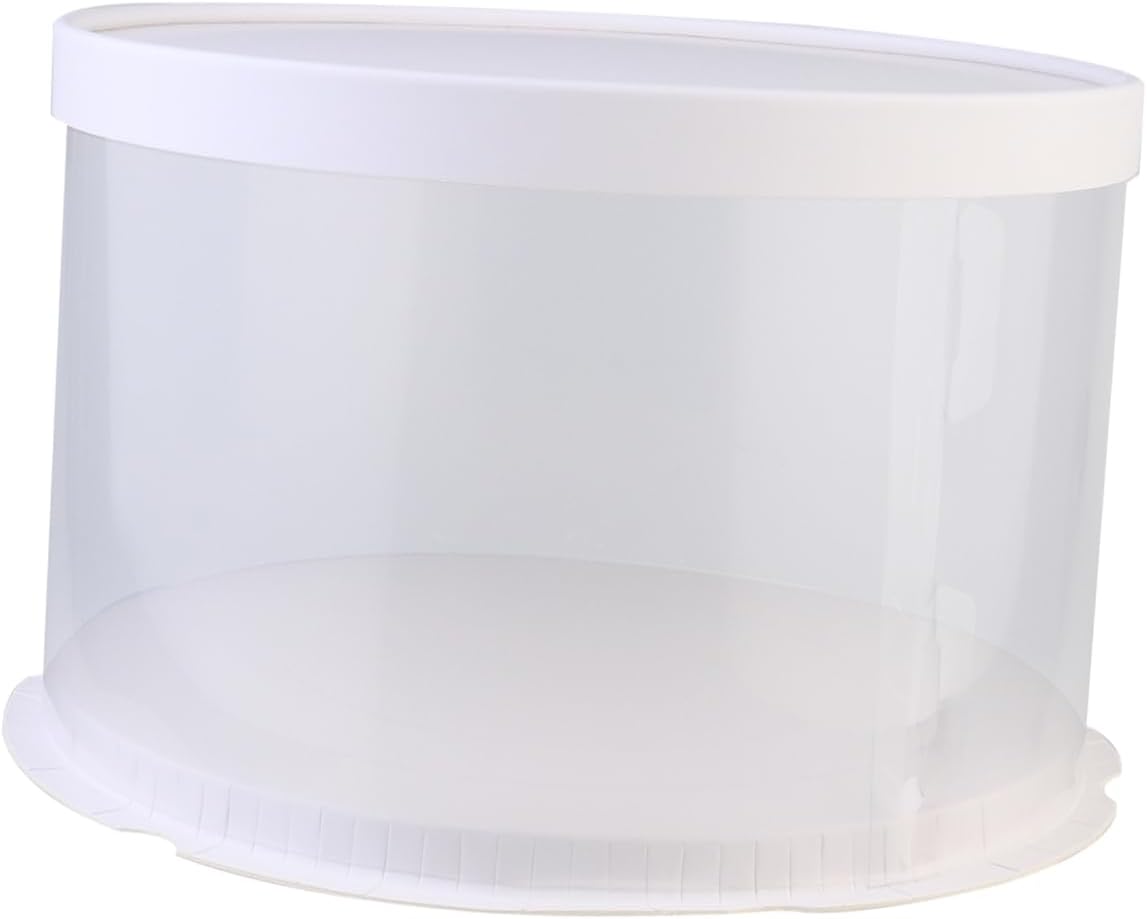 1pc Cake Packing Box Paper Lid Transparent Design for Wedding Birthday and Anniversary Cakes Lightweight Convenient No Odor Non-separate Storage