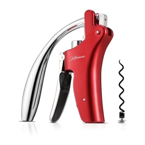 KITVINOUS Corkscrew Wine Bottle Opener Wine Key with Non-Stick Worm, Cork Screw Wine Opener Manual Includes Built-in Foil Cutter, Destapador De Vino for Red Wine Bottle Corks Cover