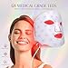 Red Light Mask for Face, Silicone Soft LED Face Mask with Remote, 660nm & 850nm Red Light Mask with Timing Function, Reduced Wrinkles, Anti-Aging, at Home (White)
