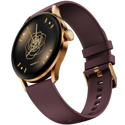 Fire-Boltt Glitz Women Smart Watch with 1.19” AMOLED Display, Bluetooth Calling, Rotating Crown, Always On Display, 1000 Nits Brightness, IP68 Waterproof Mocha Brown view 1
