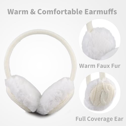 OMUKY Kids Winter Earmuffs Soft Comfortable Plush Ear Covers Children Warm Knit Cold Weather Ear Warmer3