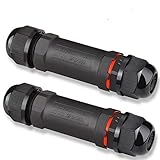 Manguito de conexin, conector de cable Sel natural, resistente al agua IP68, caja de conexin para dimetro de 1 a 13 mm, 2 unidades, color negro