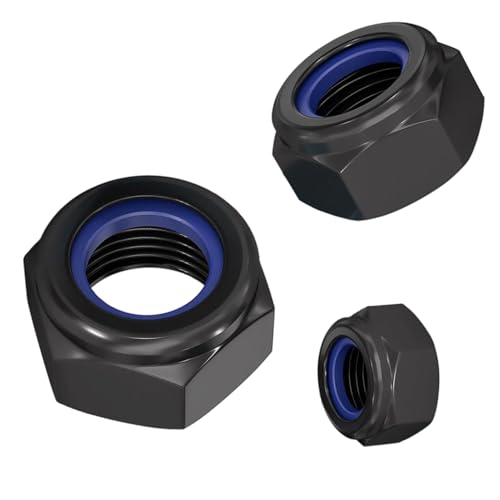 HAISHANG 30 Piezas Tuercas Hexagonales M6 A2 V2A de Acero Inoxidable, Autoblocantes DIN985 con Insertos de Nylon, Tuercas de Bloqueo Negras para Pernos y Tornillos