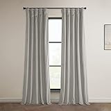 HPD Half Price Drapes Heritage Plush Velvet Curtains 84 Inches Long Room Darkening Curtains for Bedroom & Living Room 50W x 84L, (1 Panel), City Grey