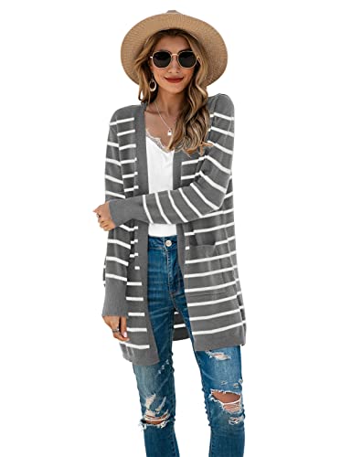 Image of TASAMO Cardigan Sweaters for Women Long Sleeve Open Front Casual Knit Fall Coat Oversized Soft Outwear with Pockets