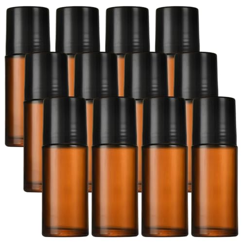 Bouteilles à roulettes 50 ml en verre ambré pour stopper les fuites de vos huiles