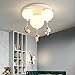 LAKIQ White Balloon Kids Room Ceiling Light Fixture Cartoon AstronautMoon with Glass Globe Shade Children Room Flush Mount Ceiling Lamp Baby Nursing Room Close to Ceiling Lights(14''-Single Light)
