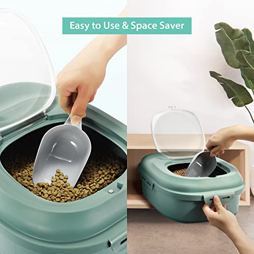 Lockcoo Collapsible, Airtight Sealed Pet Food Container With Measuring Scoop & Wheels, 30 Lb Large Plastic Dog Cat Food Storage Containers Bin For Dog Treats #TOP3