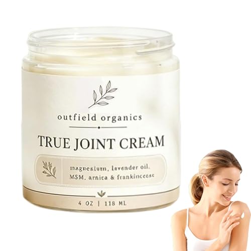 Outfield Organics True Joint Cream Topical Body Cream for Shoulders Knees Elbows & Back Moisturizing Massage Cream 4 oz (1pc)
