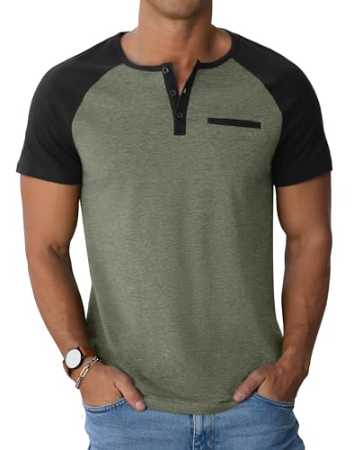 Image of Sailwind Men's Cotton Henley Short Sleeve Casual T-Shirts with Pocket