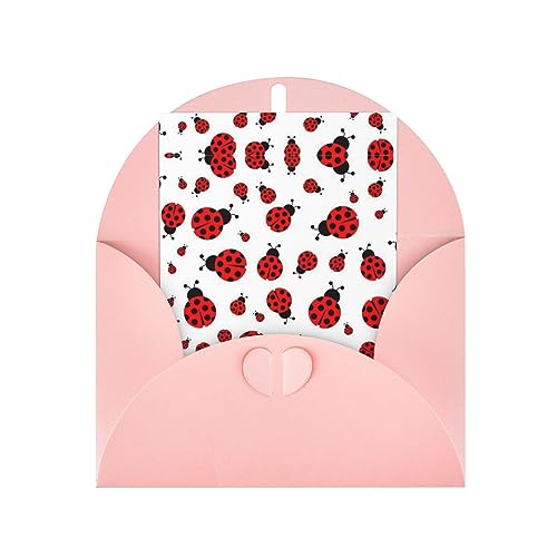 Carte de vœux coccinelle en papier nacré chic pour toutes occasions 10x15