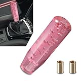 Merdege Car Shift Knob, Gear Shift Knob Stickm, 1.89' x 5.91' Crystal Shift Knob with M8 x 1.25, M10 x 1.25 Adapter, Universal for Most Cars (Pink)