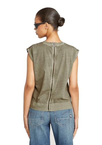 G STAR Para Mujer Top Back Zip Overdyed, Verde (ensis Green GD D26421 C261 G544), M