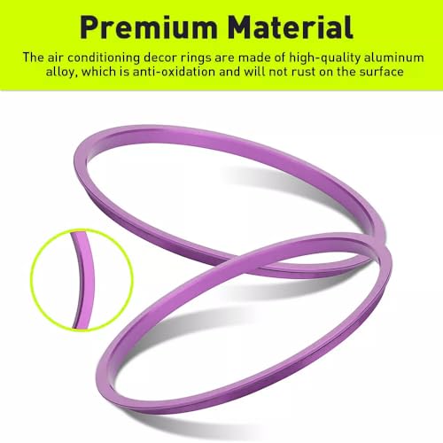 Image of Aluminum Alloy Vent Outer Rings Kit for Toyota Tacoma 2016-2023 (4pcs Purple) - Air Conditioner Vent Trim Rings, Metal Interior Upgrade Accessories