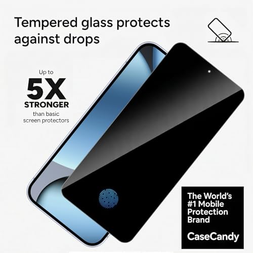 Image of Casecandy - (Pack 2 Armour Fit Privacy Tempered Glass Screen Protector Guard For Pixel 10 /10 Pro / 9 /9 Pro - HD /Fingerprint Working /Easy Installation Kit