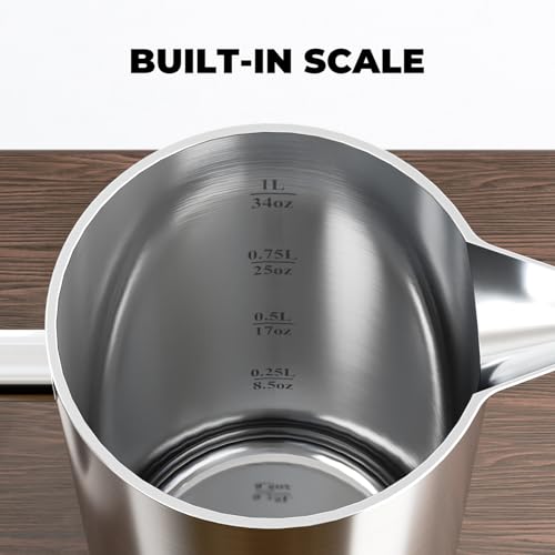 VOSFEEL French Press Cafetiere 8 Cup - 1000ML Stainless Steel Coffee Maker Large Capacity with 3 Level Filtration System, Double Wall Insulation, Easy to Clean - Image 4