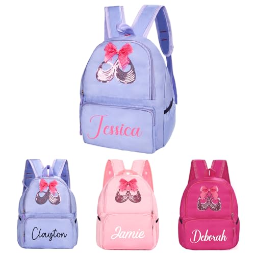Roycraft Personalized Ballet Dance Bag for Girls Custom Name Bag for Girls Dance Shoe Bag Gymnastics Ballet Bags with Adjustable Shoulder Strap