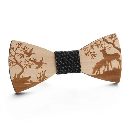 Nœud papillon en bois multicolore idée cadeau homme chic - 4
