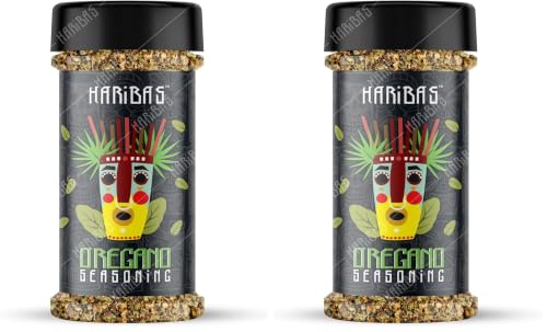 Image of HARIBAS Dry Oregano Flakes Seasonings 100 Gram, Aromatic Spicy Dried Pizza Pasta Seasoning (Pack of 2)