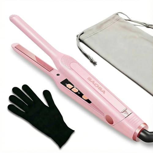 Mini Lisseur pour Cheveux Courts, SAOSA 2-in-1 Mini Lisseur en Céramique, Petit Lisseur Portatif, 90°C- 210°C, pour Cheveux Courts, Cheveux de génie et Barbes...