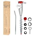 Laundry Mate Washing Line Spike Includes Closure Cap Heavy Duty Rotary Airer Washing Line Ground Spike Fits 24,38,42,50,56 MM Poles Durable & Secure (Silver)