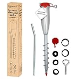 Laundry Mate Washing Line Spike Includes Closure Cap Heavy Duty Rotary Airer Washing Line Ground Spike Fits 24,38,42,50,56 MM Poles Durable & Secure (Silver)