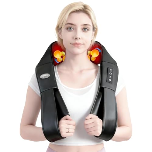 Image of cotsoco Neck Massager, Shiatsu Shoulder and Back Neck Massager with Heat, Neck Massager Pillow for Neck for Body Muscle Pain Relief, Neck Massager Gifts for Mom Dad Women Men, Home, Office Car Use