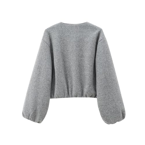 Womens Cropped Bomber Jacket Casual Zip Up Varsity Jackets Trendy Outwear Coats with Welt Pockets2