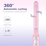 Roulement rotatif en fer 1 Inch,Tirage automatique de curling,Taille de curling facile à utiliser pour tous les types de cheveux,Barre auto-rotation avec double tension,Chauffage rapide pour le collage des cheveux longue durée