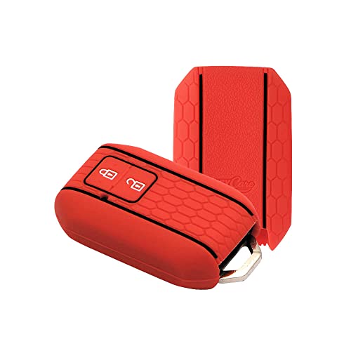 Image of Keycare Silicone Key Cover Compatible for Glanza, Urban Cruiser Taisor, Rumion, Urban Cruiser Hyryder 2 Button Smart Key (Red)