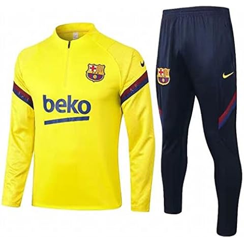 MQJ Qggggq Traino de Fútbol de Fútbol Bǎrcelona New Jersey Aspecto Jersey Top + Pantalones Pantalones de Manga Larga Cover